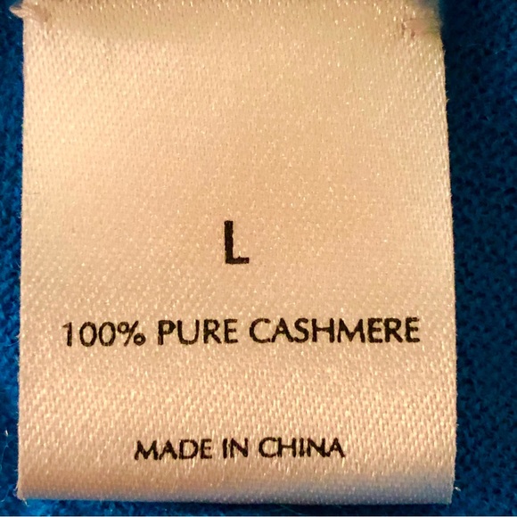 TSE Square Neck Wrap Cashmere Sweater Reverse Stitched Blue Size Large. - Picture 3 of 16